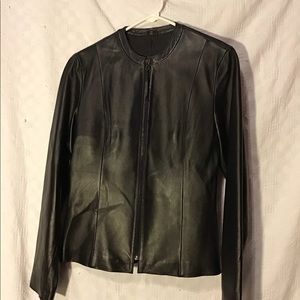 Black leather Scuba jacket.